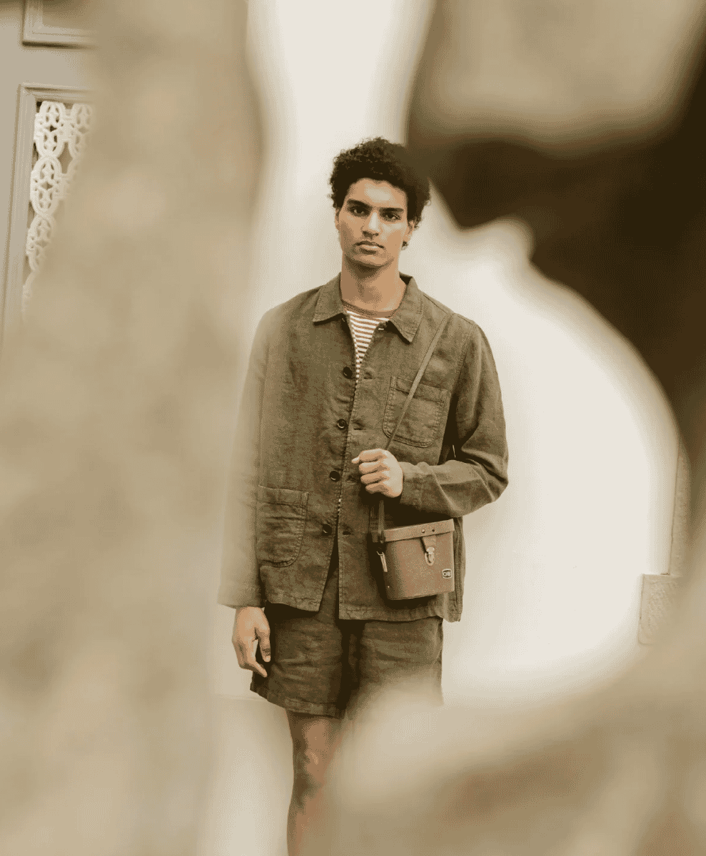 ISTO LINEN SS25 KHAKI JACKET SHORTS