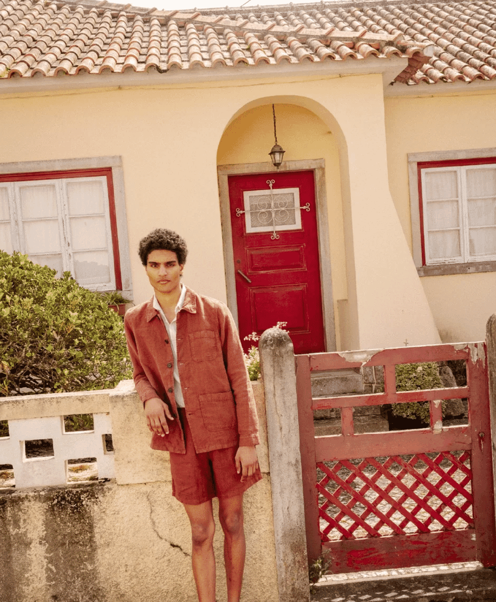 ISTO LINEN SS25 CORAL JACKET SHORTS