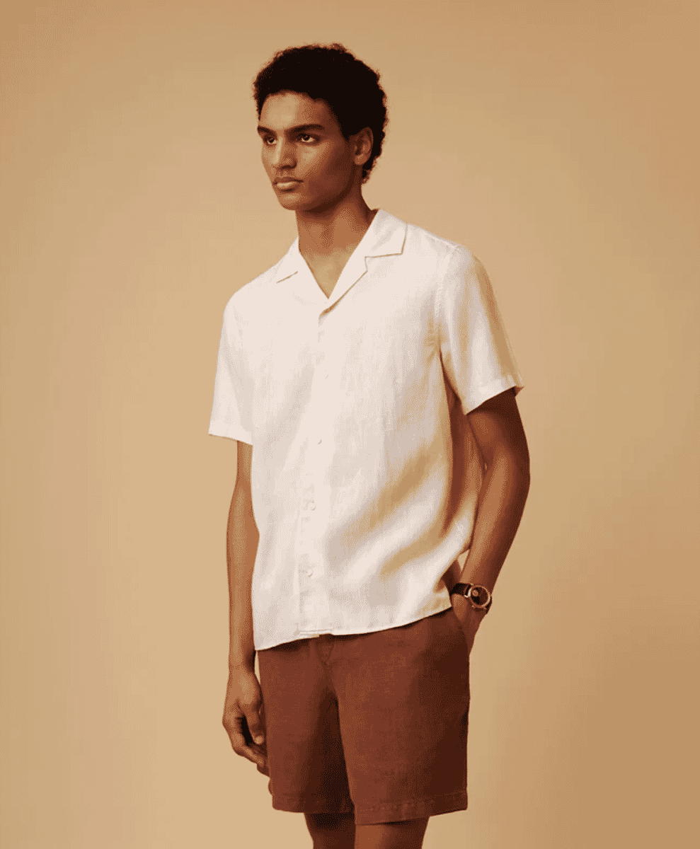 The camp-collar linen shirt isto