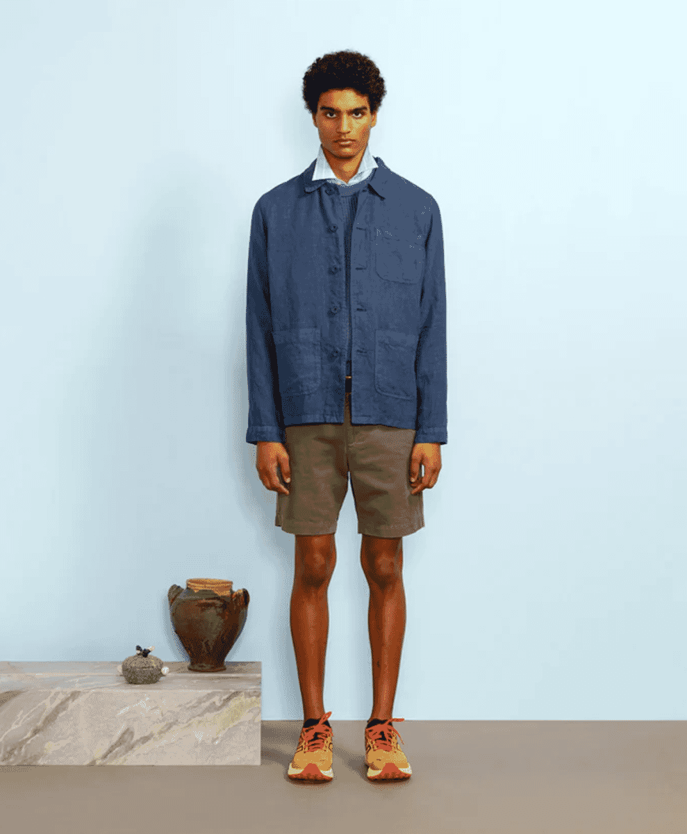 The linen overshirt ISTO NAVY JACKET