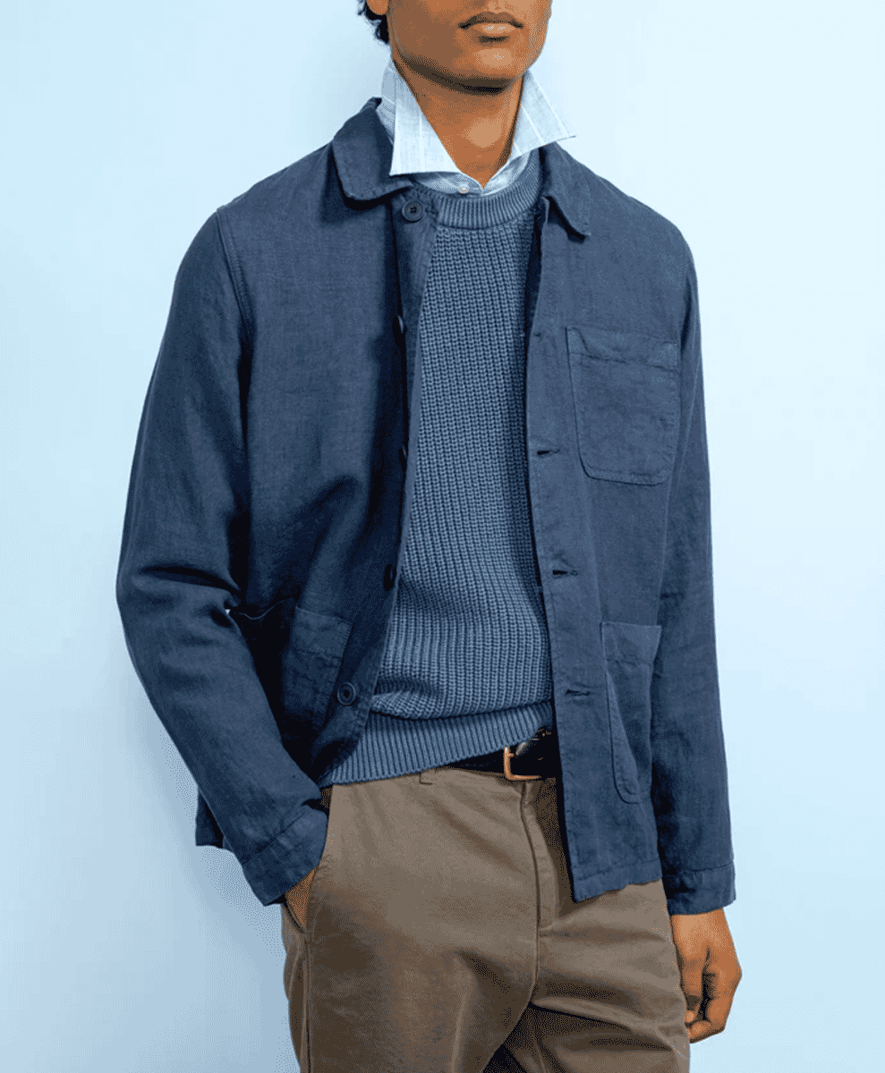 The linen overshirt ISTO NAVY JACKET