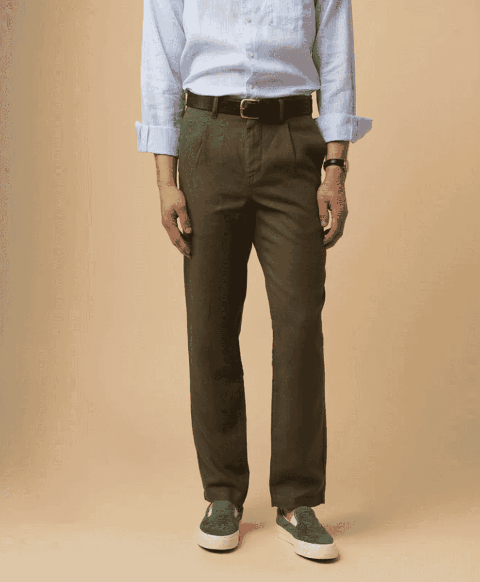 Smart Linen Trousers ISTO PLEATED LINEN TROUSERS
