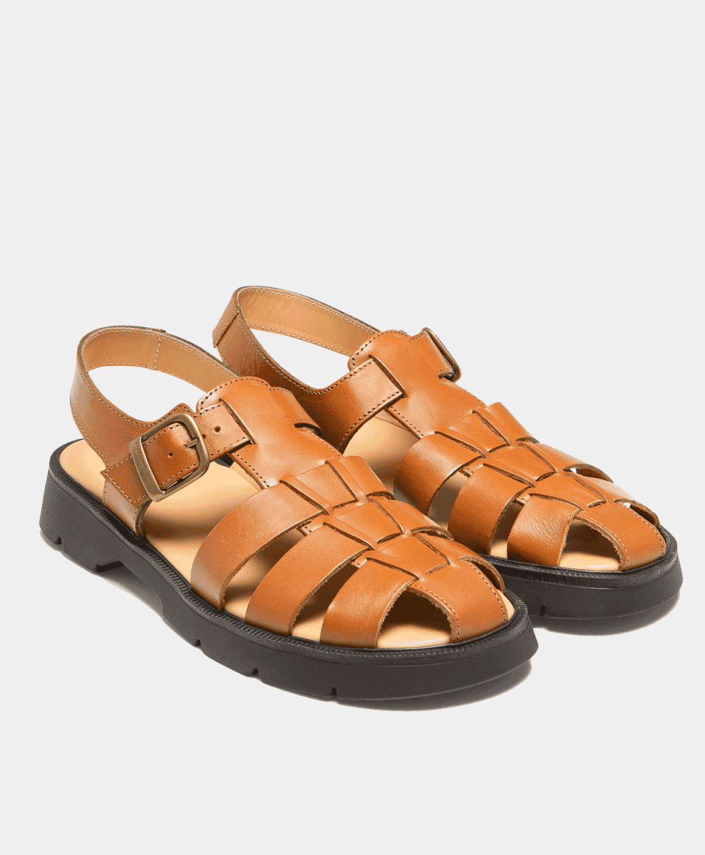 KLEMAN BABORD VGT
Caramel fisherman sandals in vegetable-tanned leather