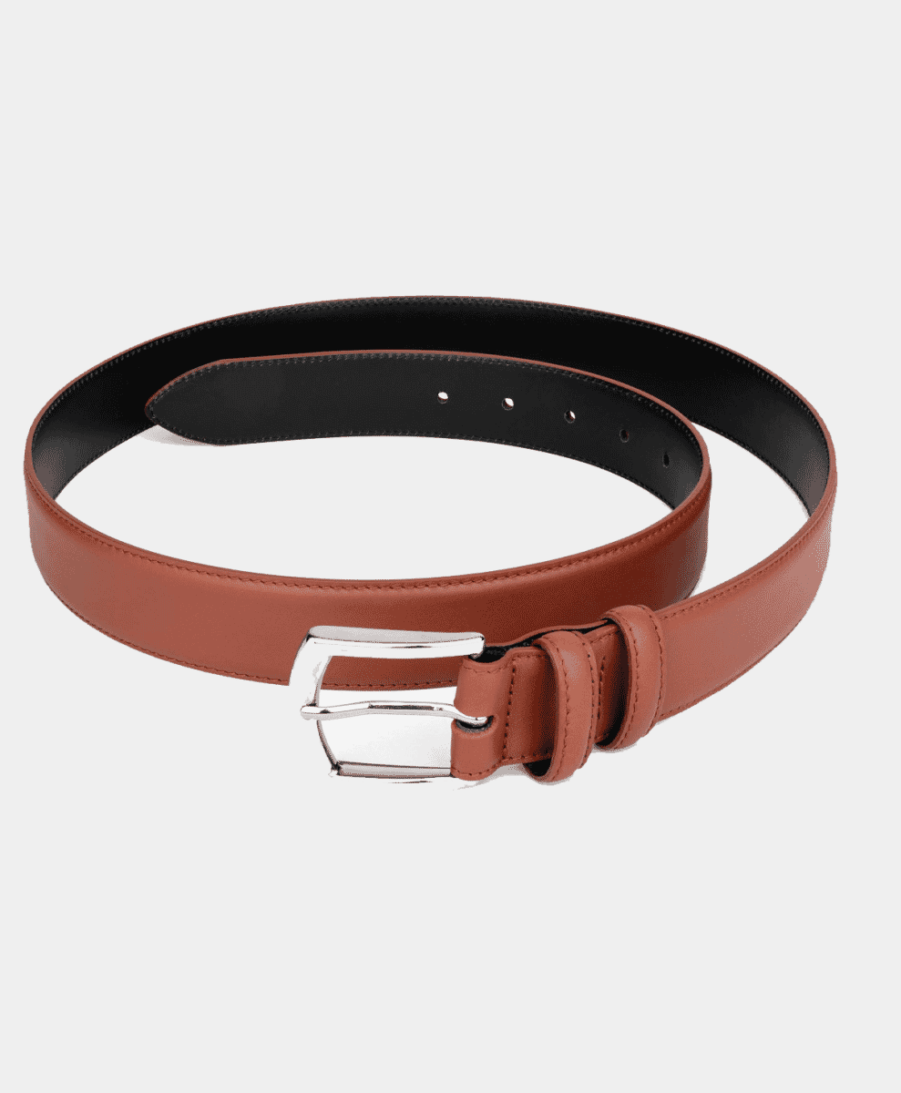 SILVIO
Classic Smooth Leather Belt Cognac dalgado