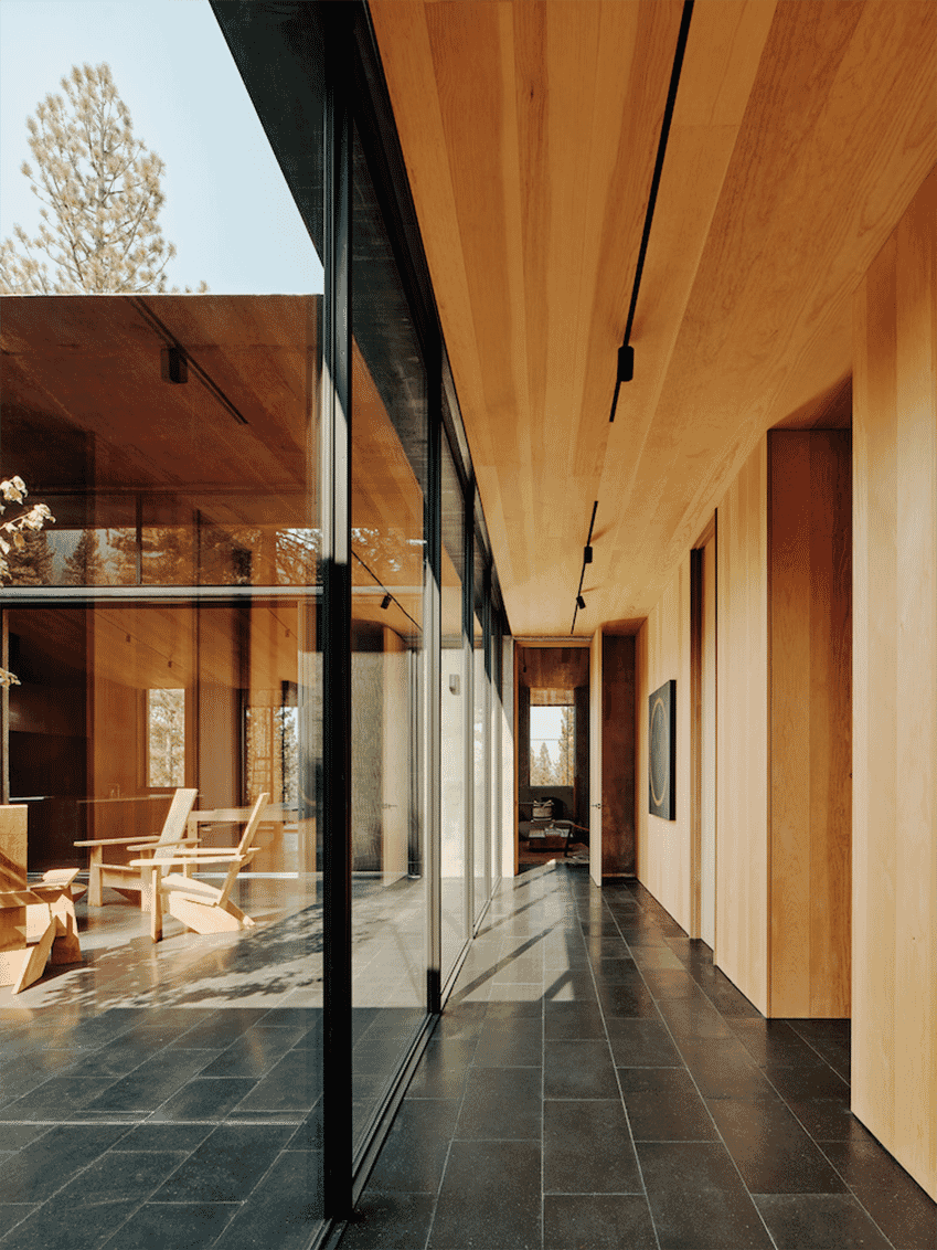 CAMPout, a fire-resistant house located in the shadow of an 8,000-foot-tall extinct volcano in the Sierra Nevada designed by Faulkner Architects with NICOLEHOLLIS 