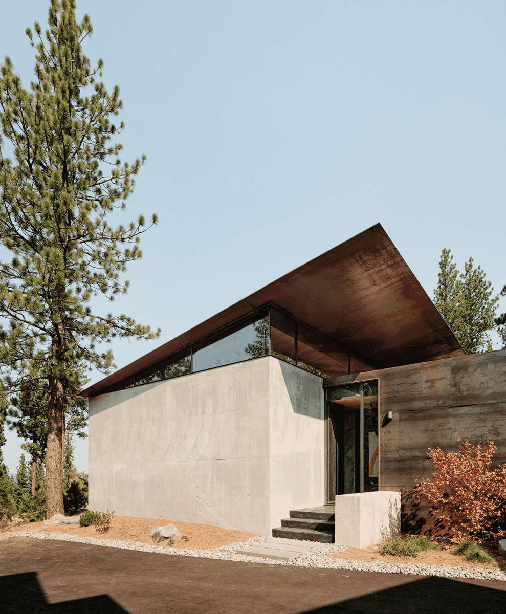 CAMPout, a fire-resistant house located in the shadow of an 8,000-foot-tall extinct volcano in the Sierra Nevada designed by Faulkner Architects with NICOLEHOLLIS 
