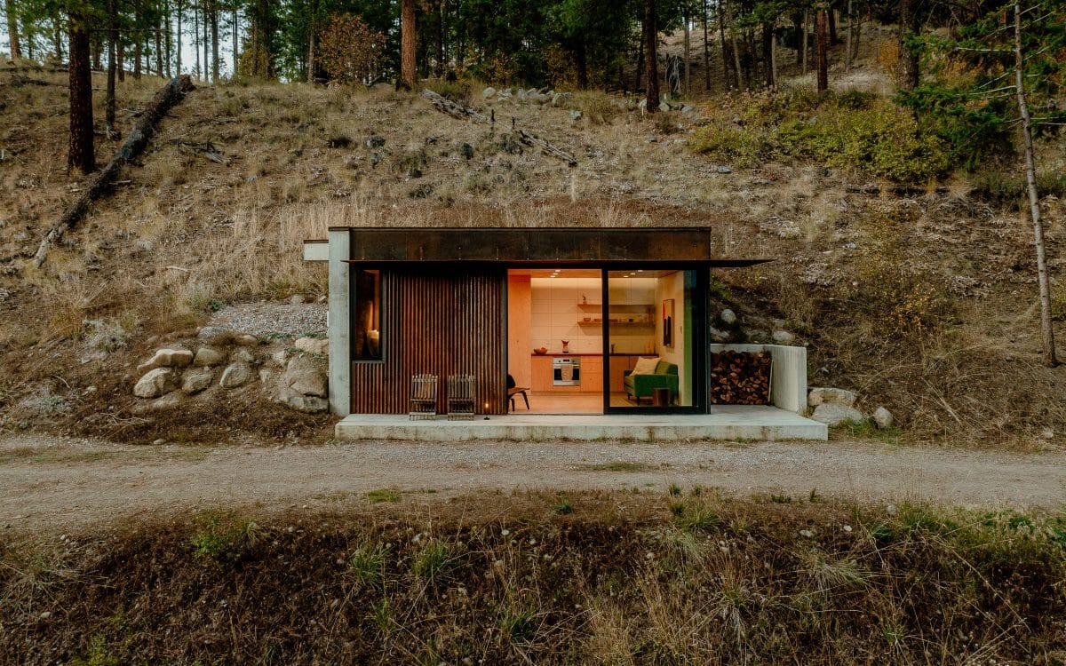 Tinyleaf, a cabin tucked into the hillside in Washington state's Methow Valley by GO'C