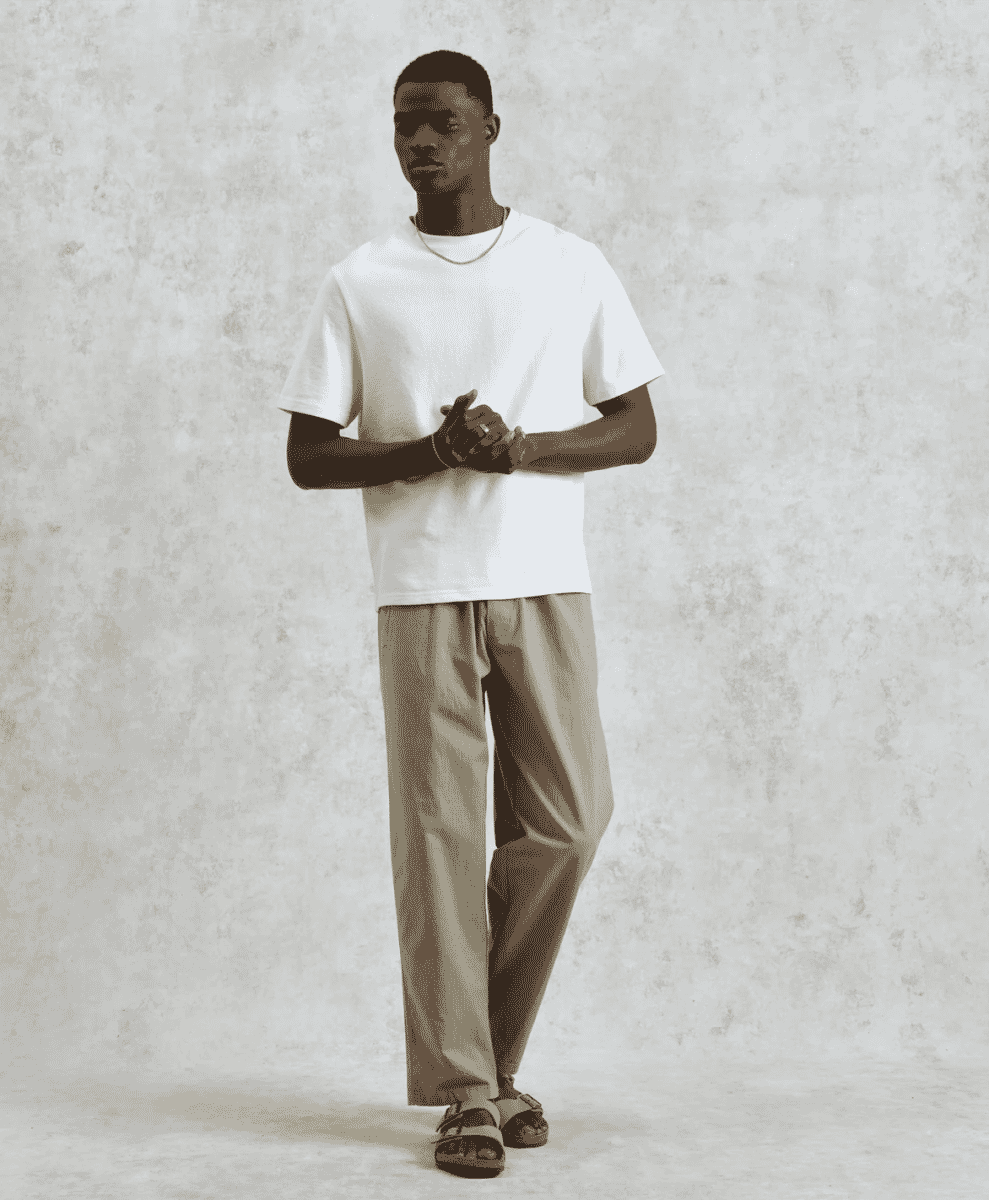 Tyne - Light Khaki Cotton-Linen Ripstop Trousers wax london