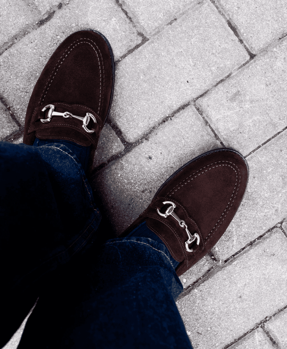 myqrvist The suede loafer gold buckle