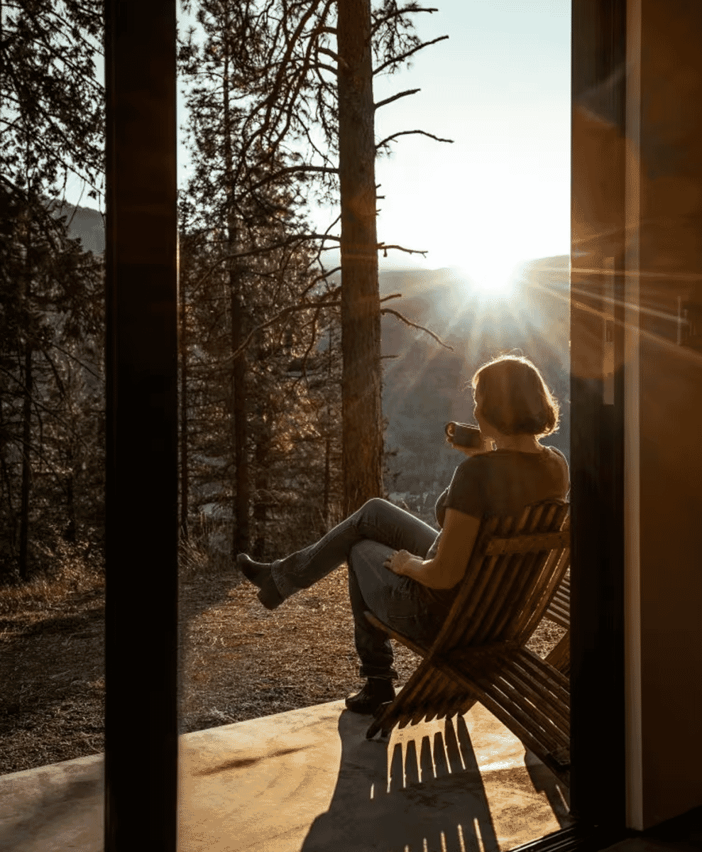 Tinyleaf, a cabin tucked into the hillside in Washington state's Methow Valley by GO'C