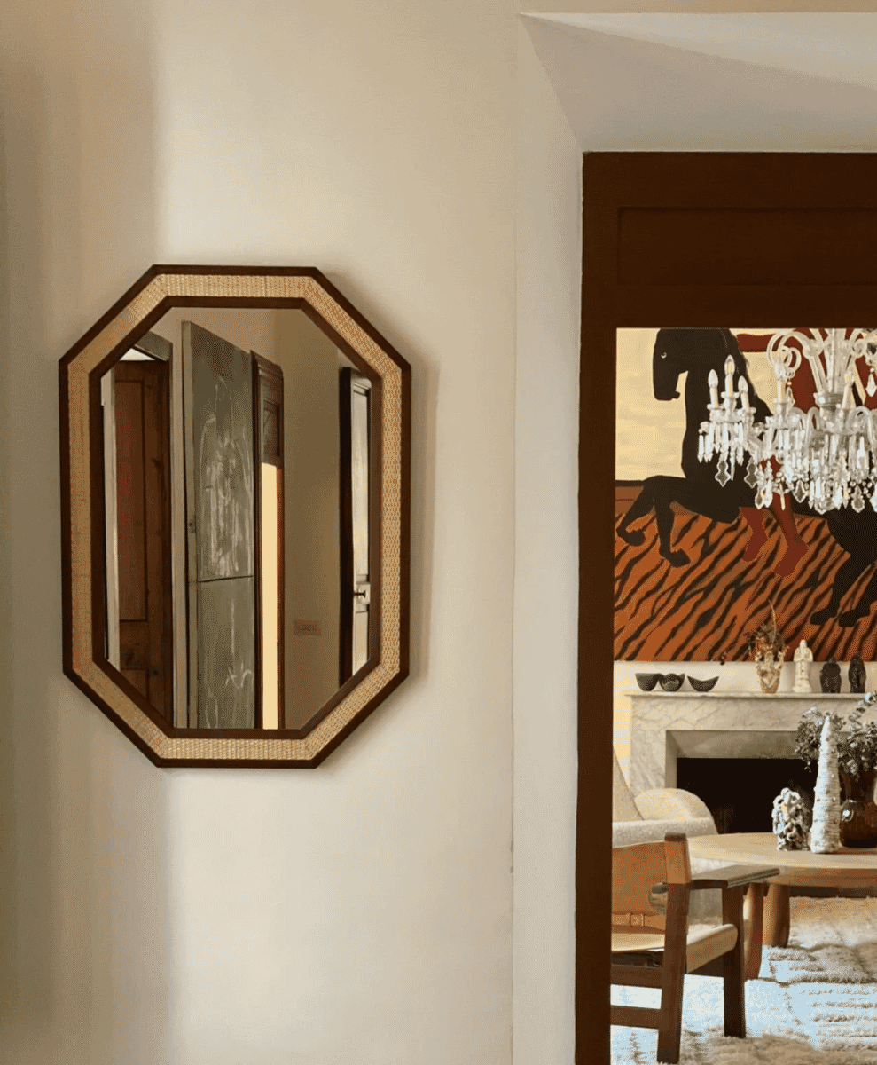 Rattan Mirror Small dusty deco