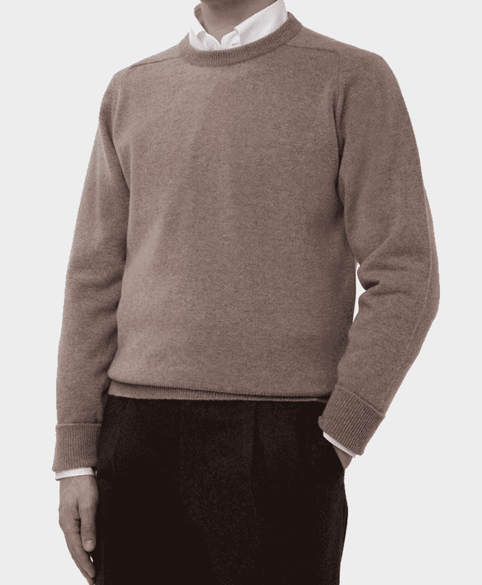 Light Brown Lambswool Crew Neck besnard