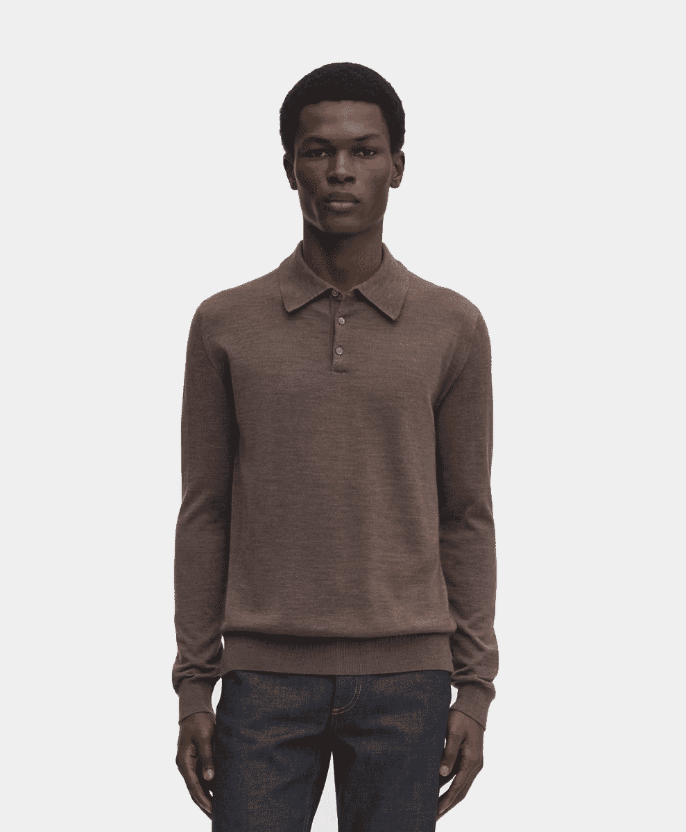 The Merino Wool Polo ASKET BROWN