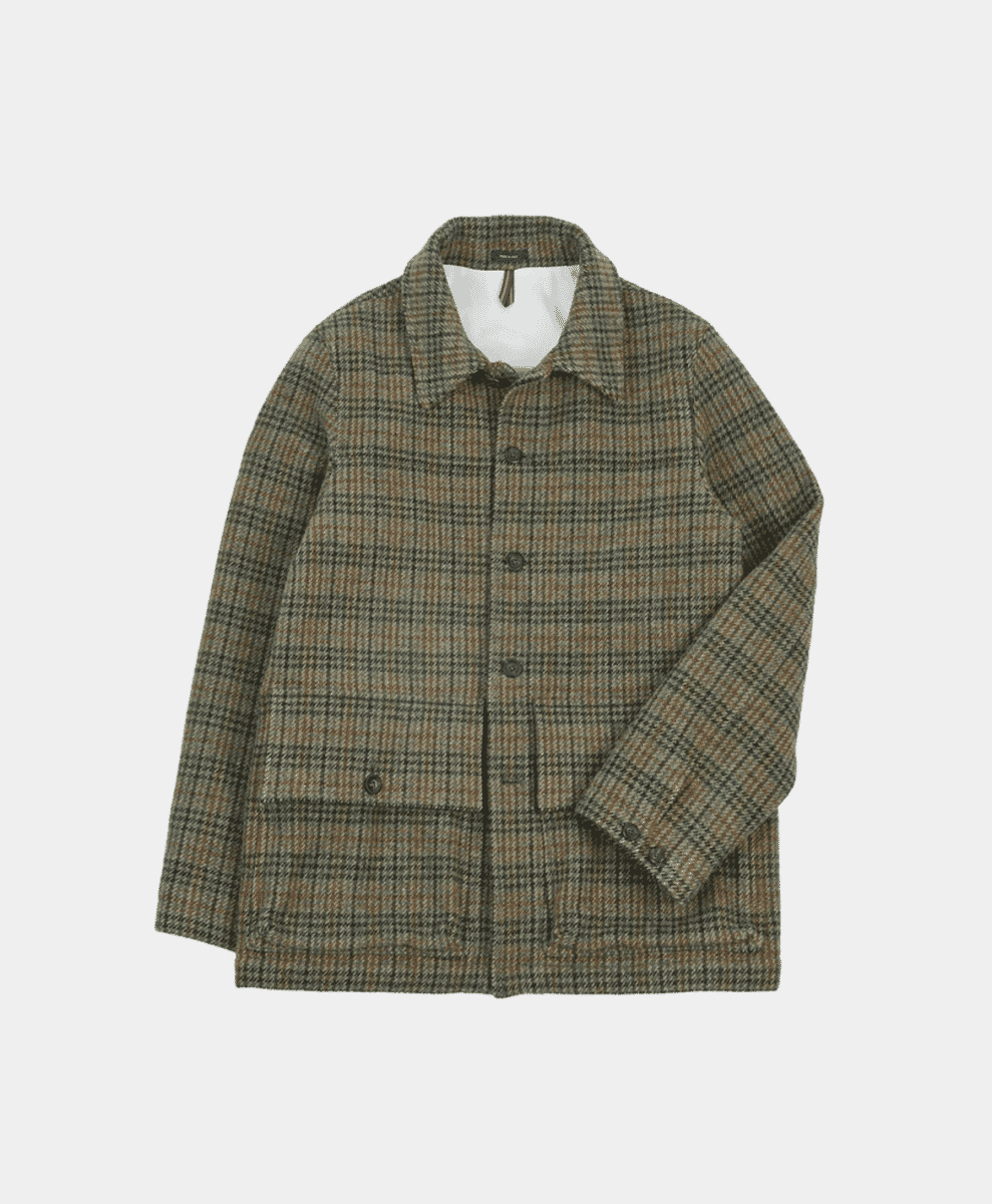 Green Check Tweed Donkey Jacket drakes