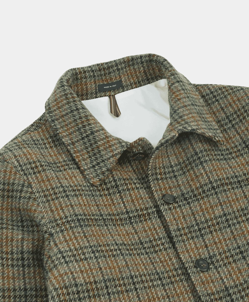 Green Check Tweed Donkey Jacket drakes