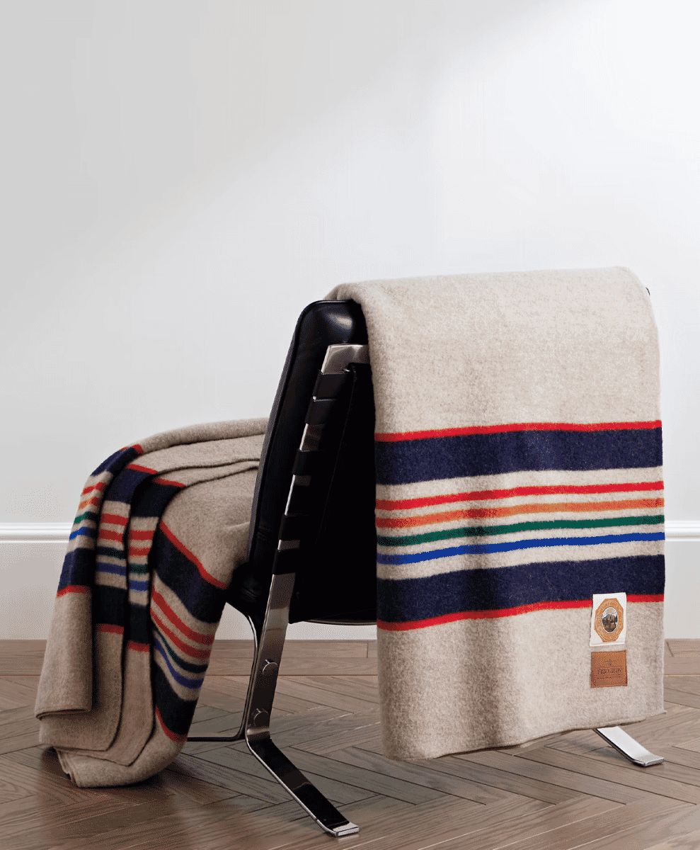 PENDLETON
Yellowstone Appliquéd Striped Virgin Wool Blanket