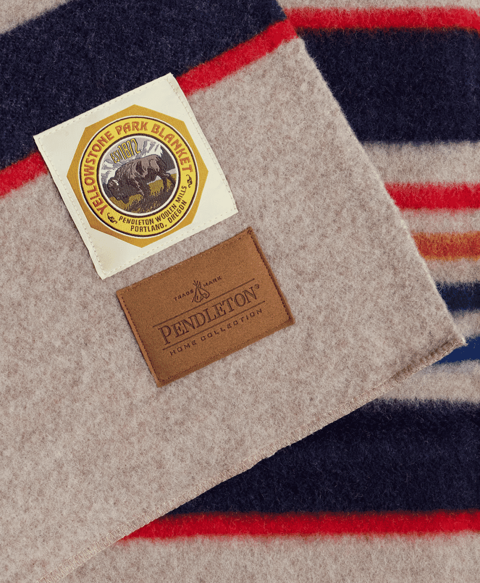 PENDLETON
Yellowstone Appliquéd Striped Virgin Wool Blanket