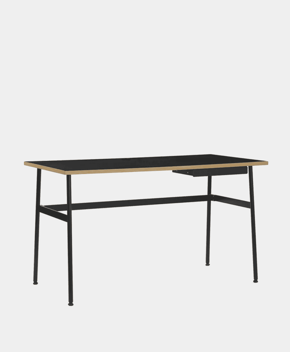Simon Legald for
Normann Copenhagen
Journal desk
Black laminate, black steel legs and drawer
