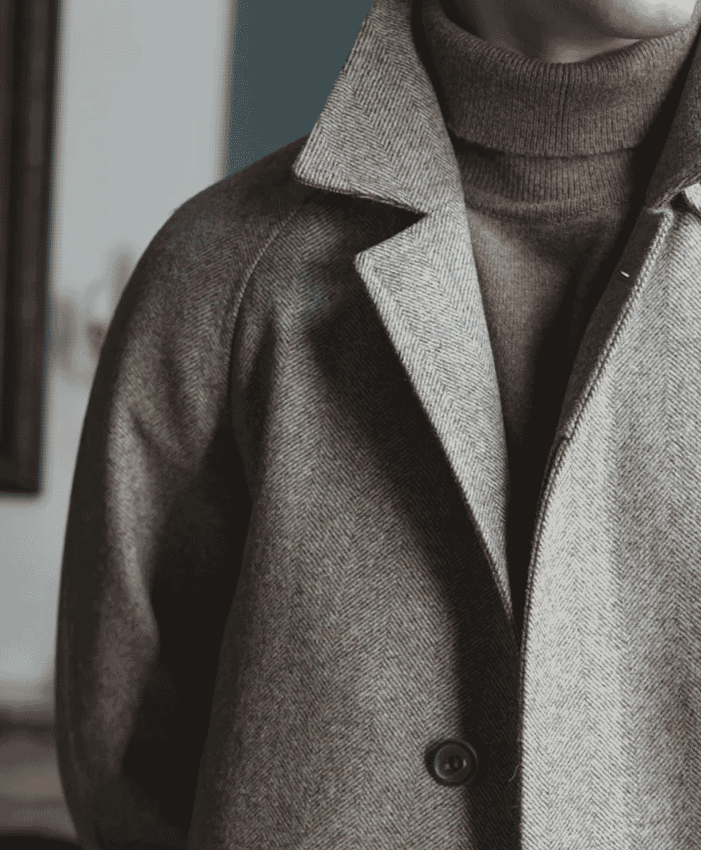 light Brown Herringbone Raglan Coat besnard