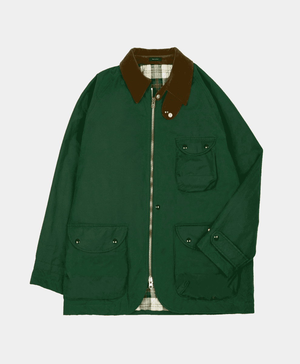Drakes Green Waxed Coverall Jacket