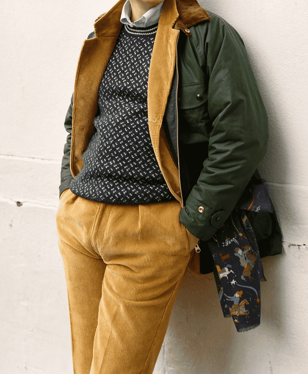 Drakes Green Waxed Coverall Jacket