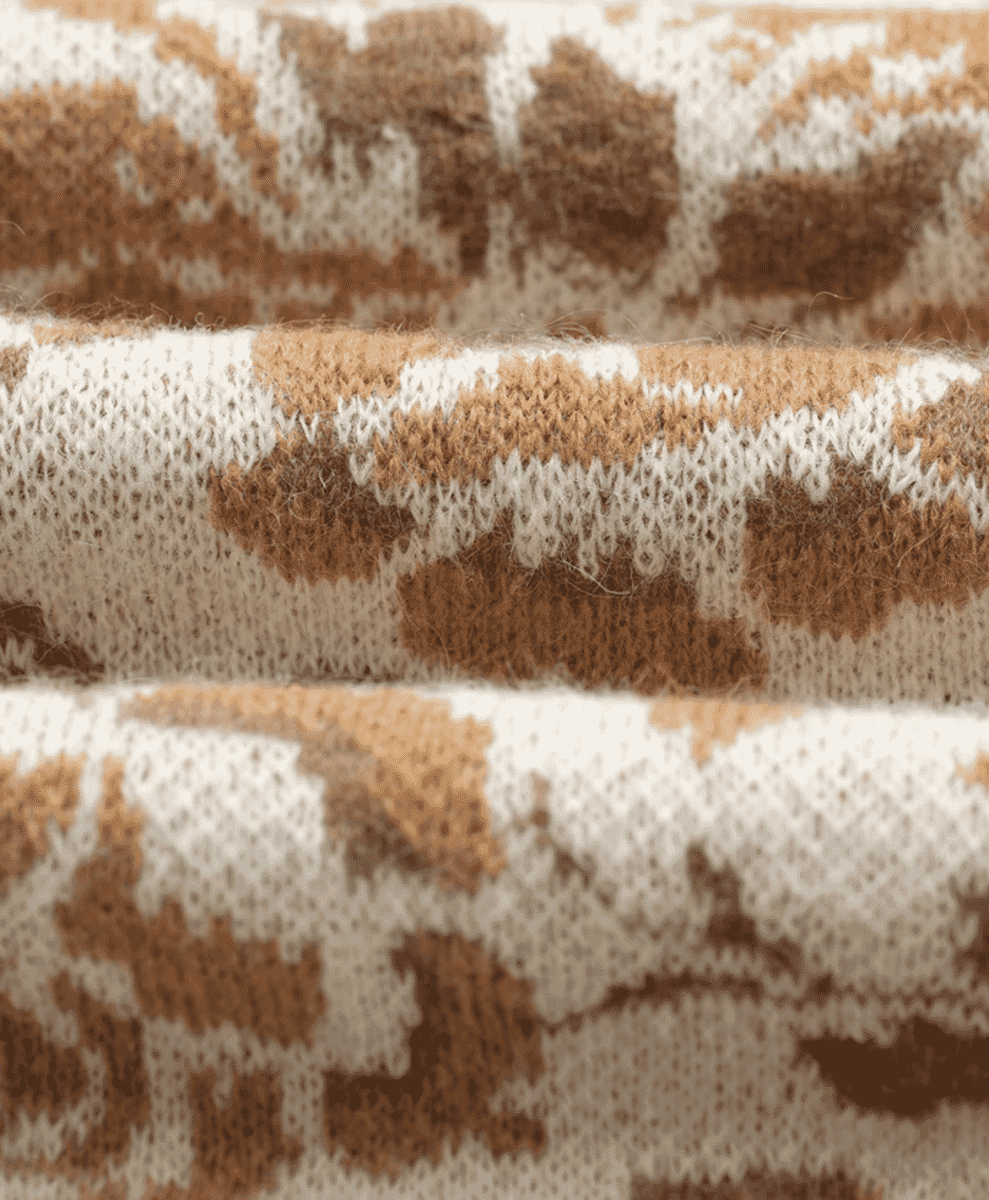 Alban - Natural And Brown Floral Textured Jacquard Cardigan Wax London