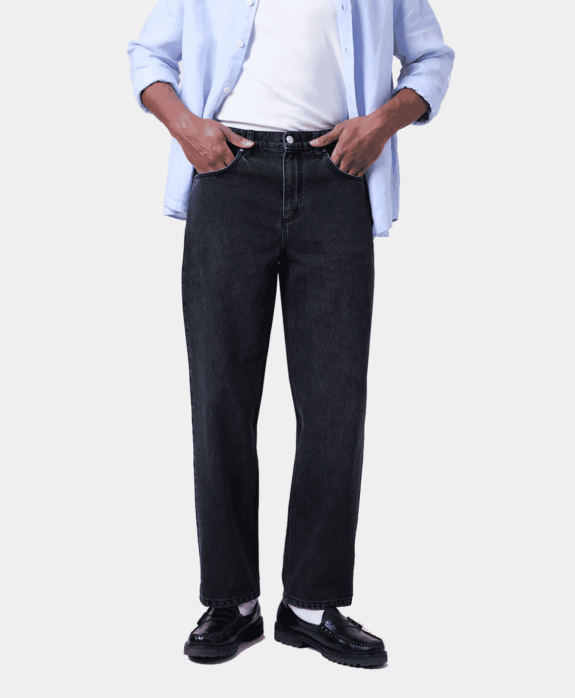 WAX LONDON DENIM  Washed Black Straight Fit Denim Jeans