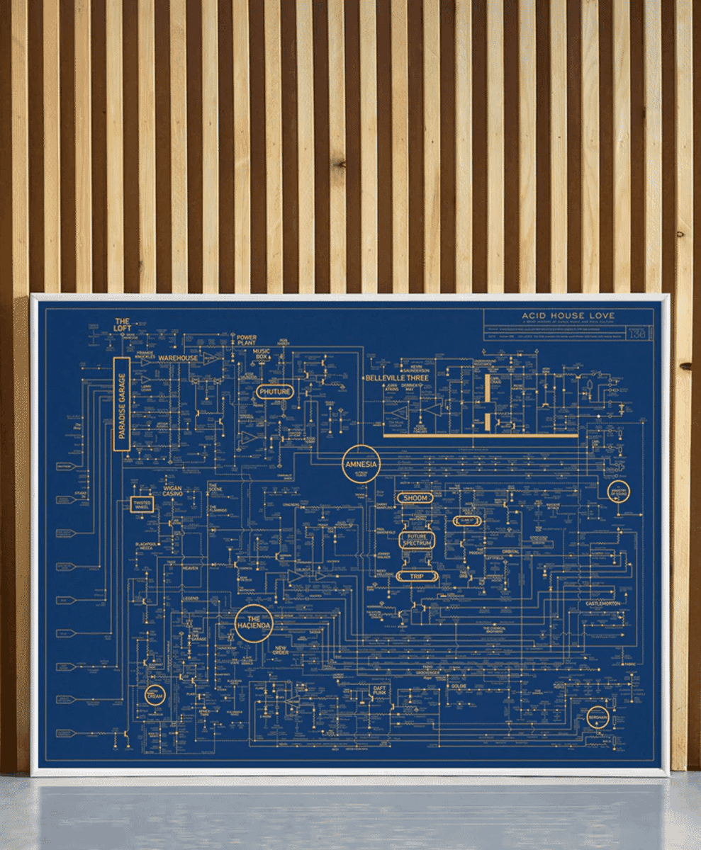 Acid House Love Blueprint Print