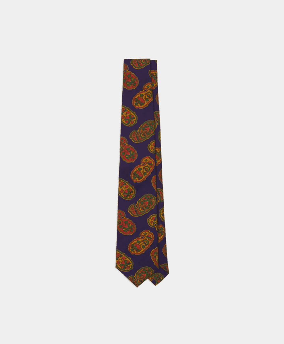Drake’s Large Paisley Silk Tie Wedding