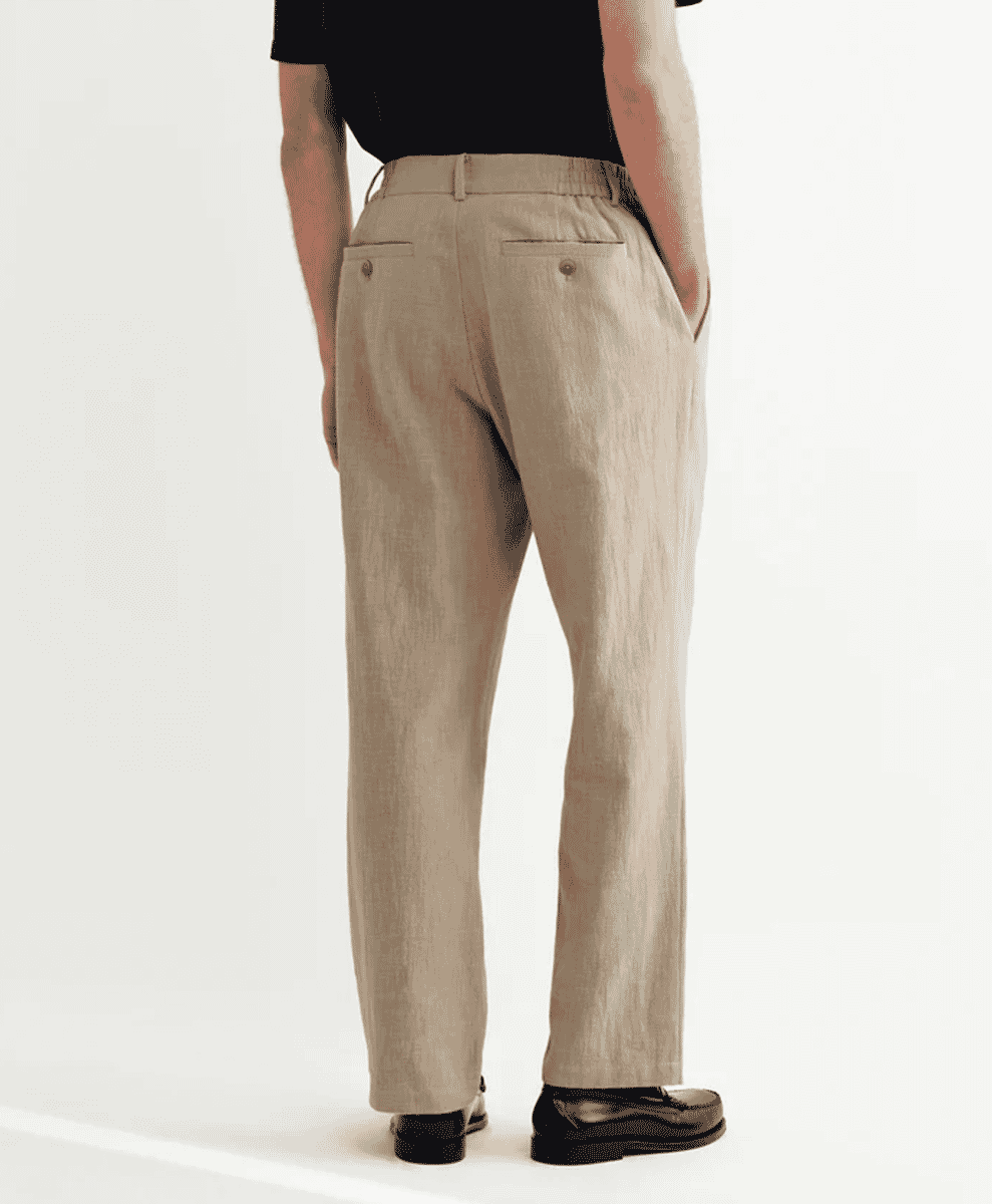 Wax London Bayham - Natural Linen-Cotton Relaxed Fit Trousers
