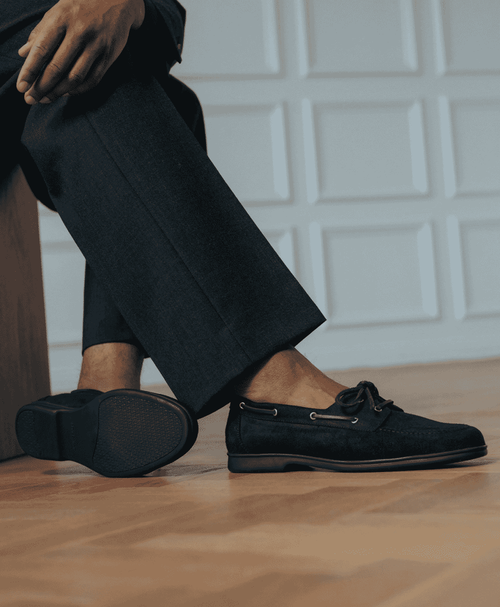 Sandhamn
Black Waxed Suede Myrqvist loafer