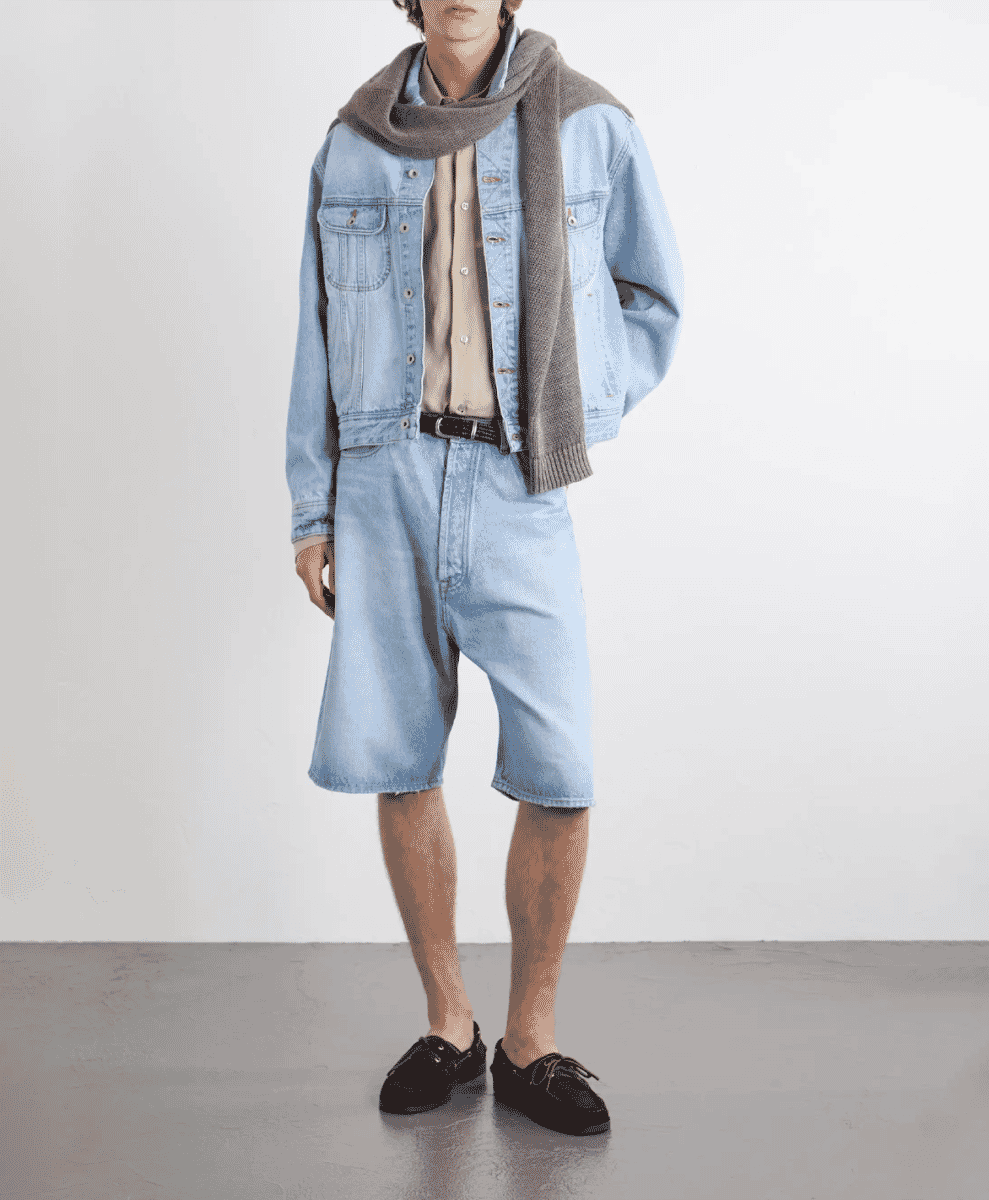 STUDIO NICHOLSON
Marylebone Straight-Leg Denim Shorts