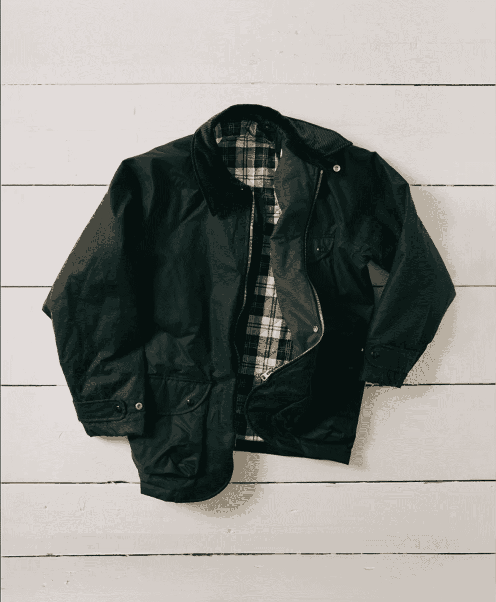 Drake's Navy Waxed Coverall Jacket