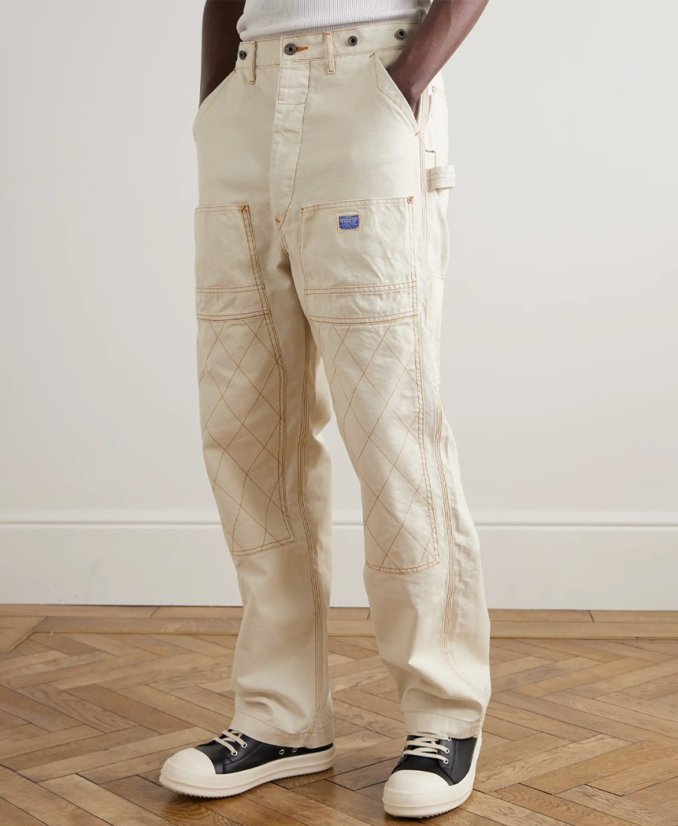 KAPITAL
Lumber Straight-Leg Embroidered Cotton-Canvas Cargo Trousers
