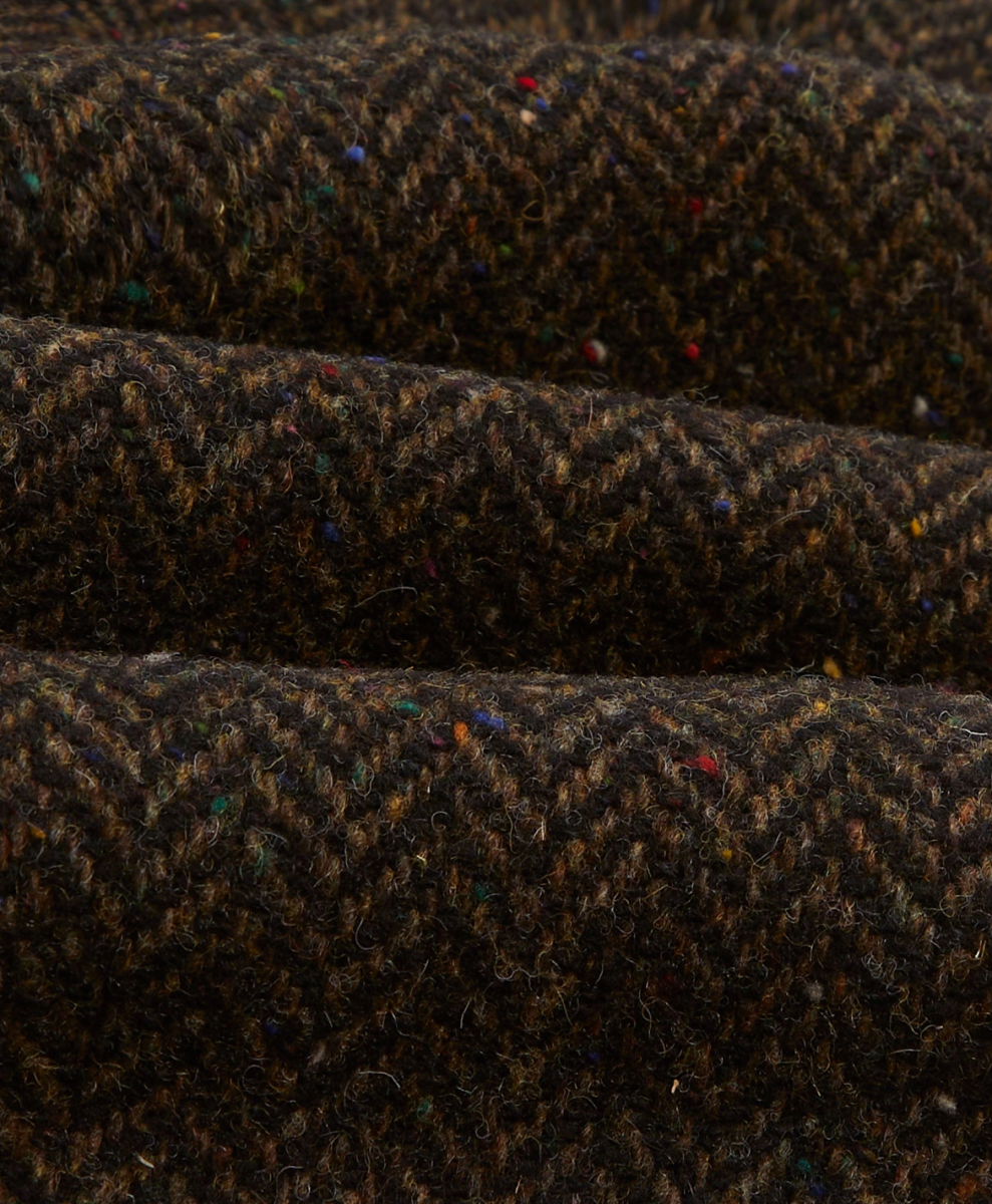 Brown Herringbone Wool Raglan Coat
Drake's